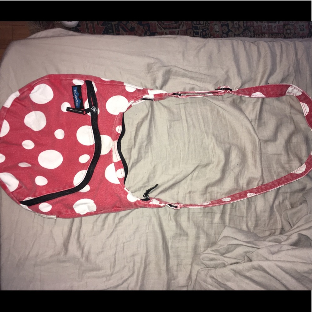 Red and White Polka Dot Kavu Purse